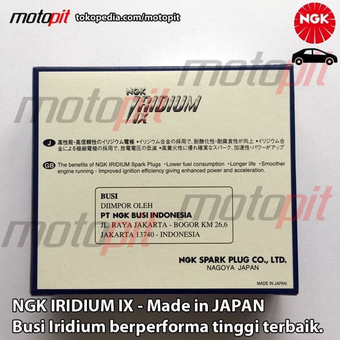 NGK Iridium LKR6AIX Busi Mobil Ayla Agya Sigra 1000cc ready
