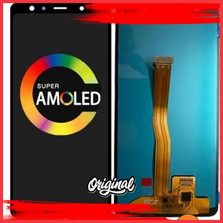 (jav) lcd touchscreen samsung a750 a7 2018 super amoled ori