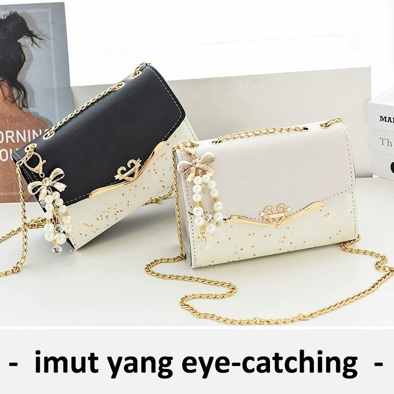 [  TCT ] Kapll Tas Selempang Wanita Mini 2023 Korea Selatan  new Mode canggih Buatan tangan hitam ra