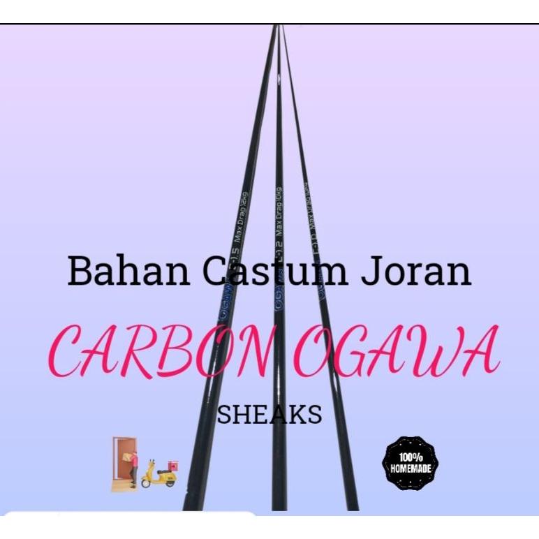 Promo Bahan Costum Joran Carbon Ogawa Blank Solid / Sambungan Joran