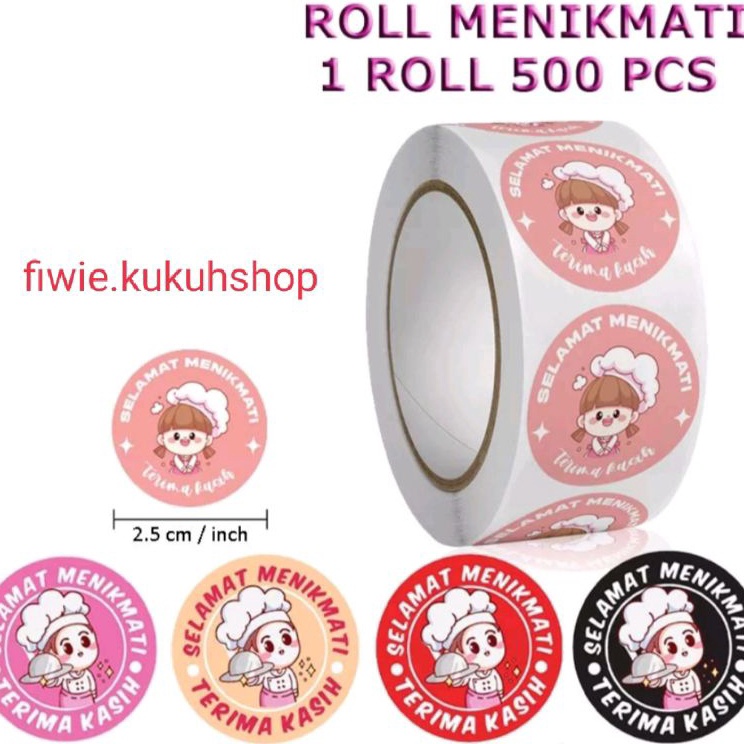 

Pasti Bisaa 1Roll 500pcs Sticker Selamat Menikmati / Sticker label / Sticker kue murah / Stocker thank you murah