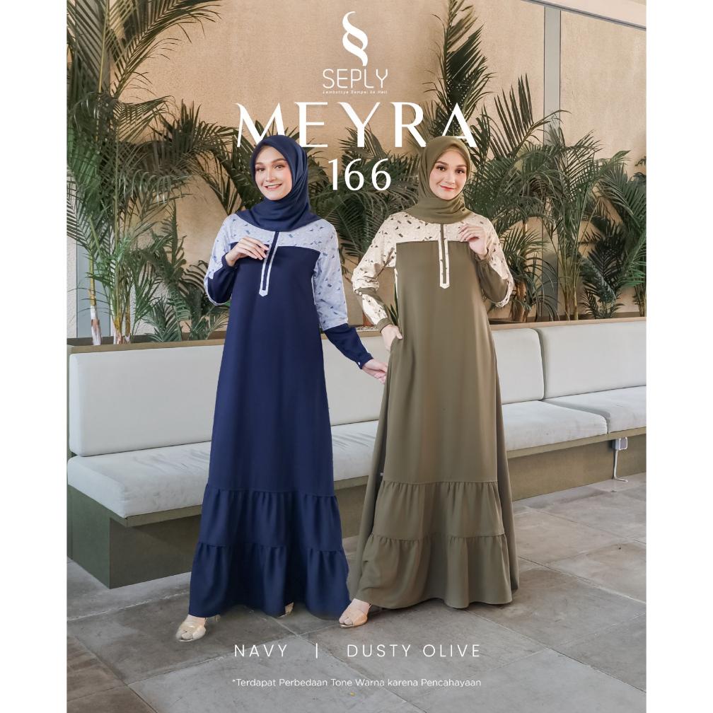 BEST SELLER Baju Muslim Gamis Dewasa Seply Meyra 166 Dusty Olive & Navy banana