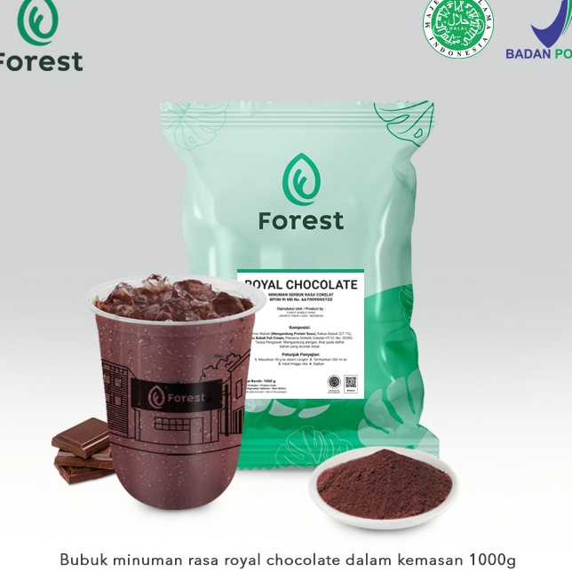 

TQRY2860 Bubuk Minuman ROYAL CHOCOLATE Powder 1000 g - FOREST Bubble Drink