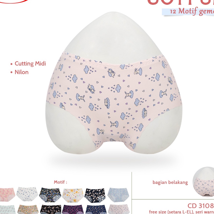 Harga Heboh Sorex CD Fashion Wanita Seamless Motif Cantik Joyful Anti Nyeplak CD 31081.