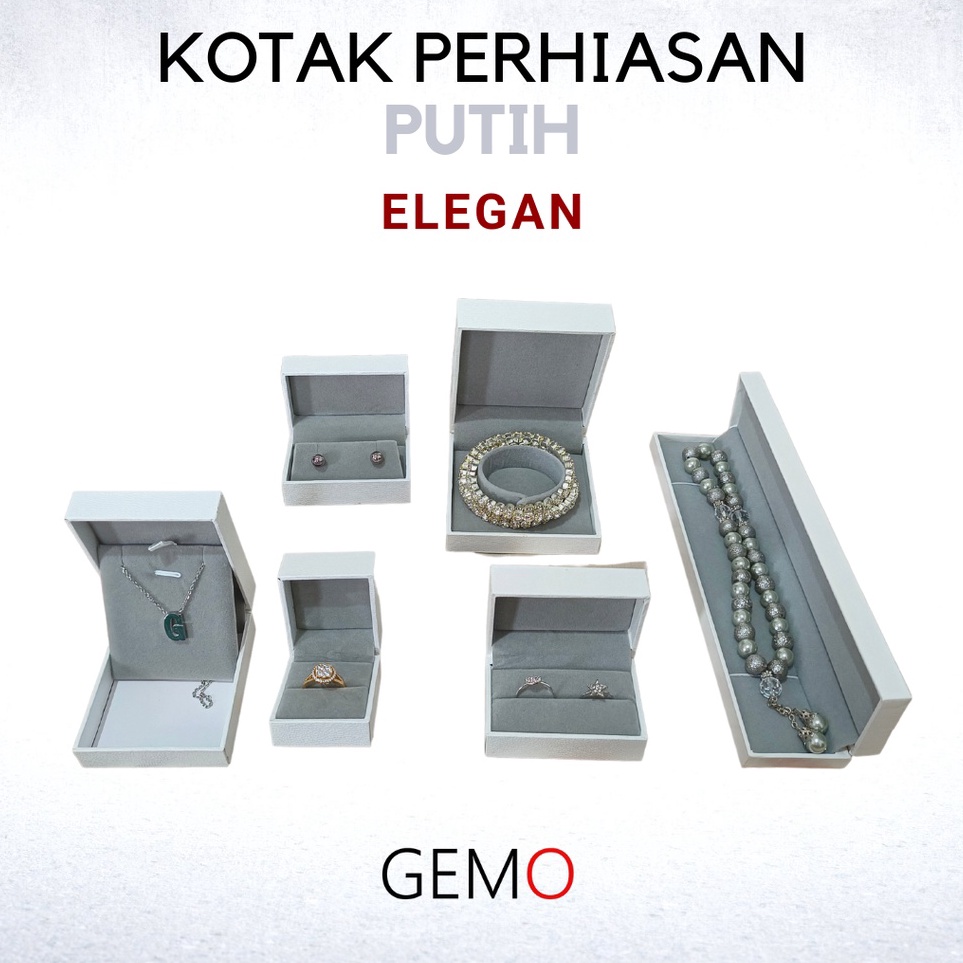 ✱ZE#RO ✱ Kotak Perhiasan Elegan Putih Set , Box Cincin, Kalung, Gelang, Anting, Liontin, Tempat Jewe
