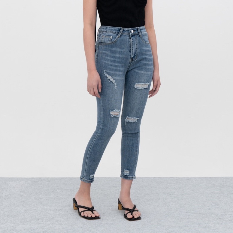 TERBAIK VIERLIN - Jeans 1219 - HW SKINNY JEANS IMPORT WANITA