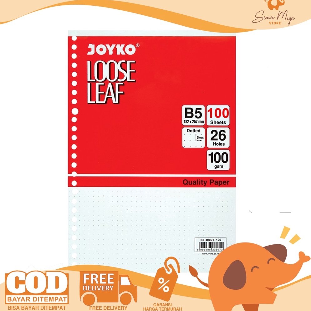 

Dikirim secepatnya Joyko Loose Leaf B5 (Blank, Grid & Dotted) 100 Sheets/Lembar / Kertas Isi Ulang Binder Murah