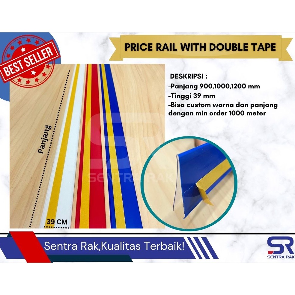 

KWGK0800 Price rail/ Price Card/ Label Harga tipe Double Tape 90 cm