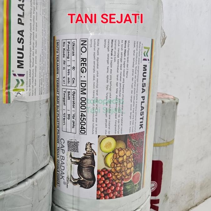#####] plastik mulsa hitam perak cap badak 40 cm 16 kg