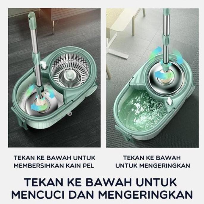 Promo Alat Pengepelan Lantai Putar Otomatis Pel Pelan Pengepel Spin Lapakemmaannika