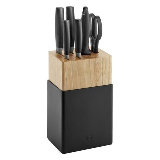 Zwilling Now S 7-Pcs Black Rubberwood Knife Block Set Ethanalinskystore