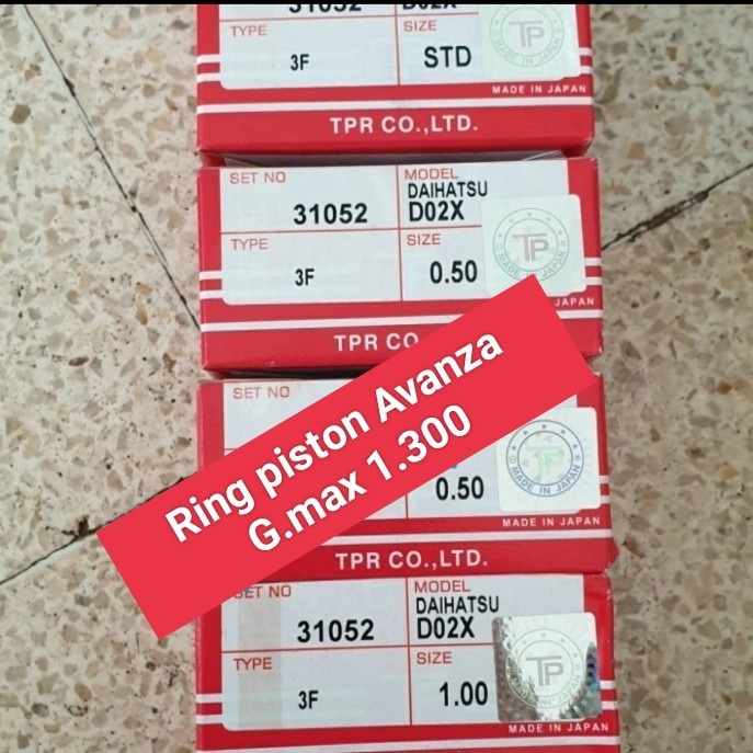Ring piston set Avanza G.max 1.300cc Asli TP Japan