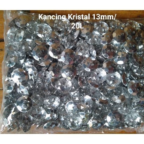 [A4D/㊖] Kancing Baju Kristal Bening 13mm (20.L ) isi 400pcs / kekiniaan➛