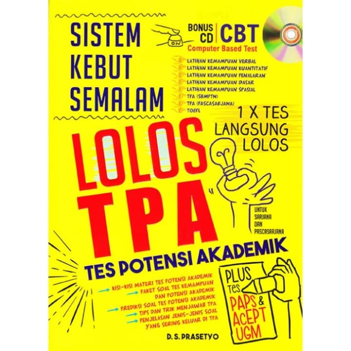 

NEW Sistem Kebut Semalam Lolos TPA 1X Tes Langsung Lolos