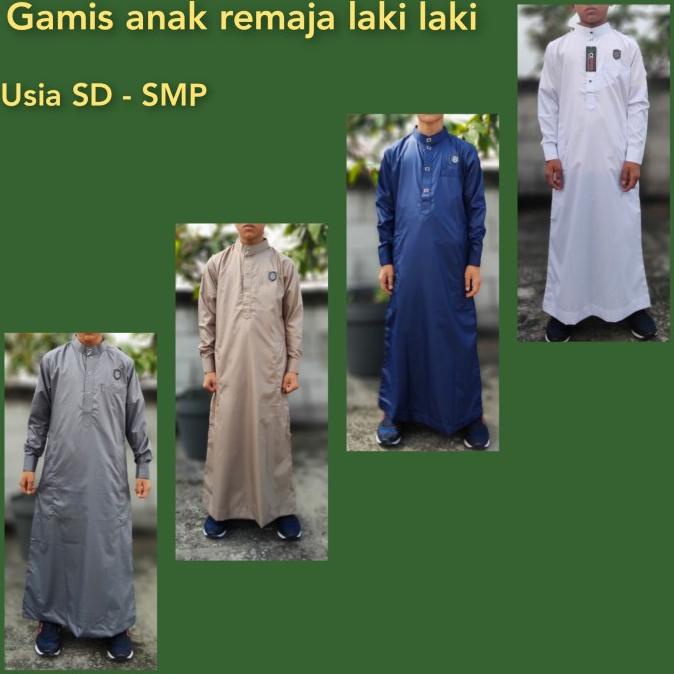 jubah gamis anak remaja laki laki polos lengan panjang putih