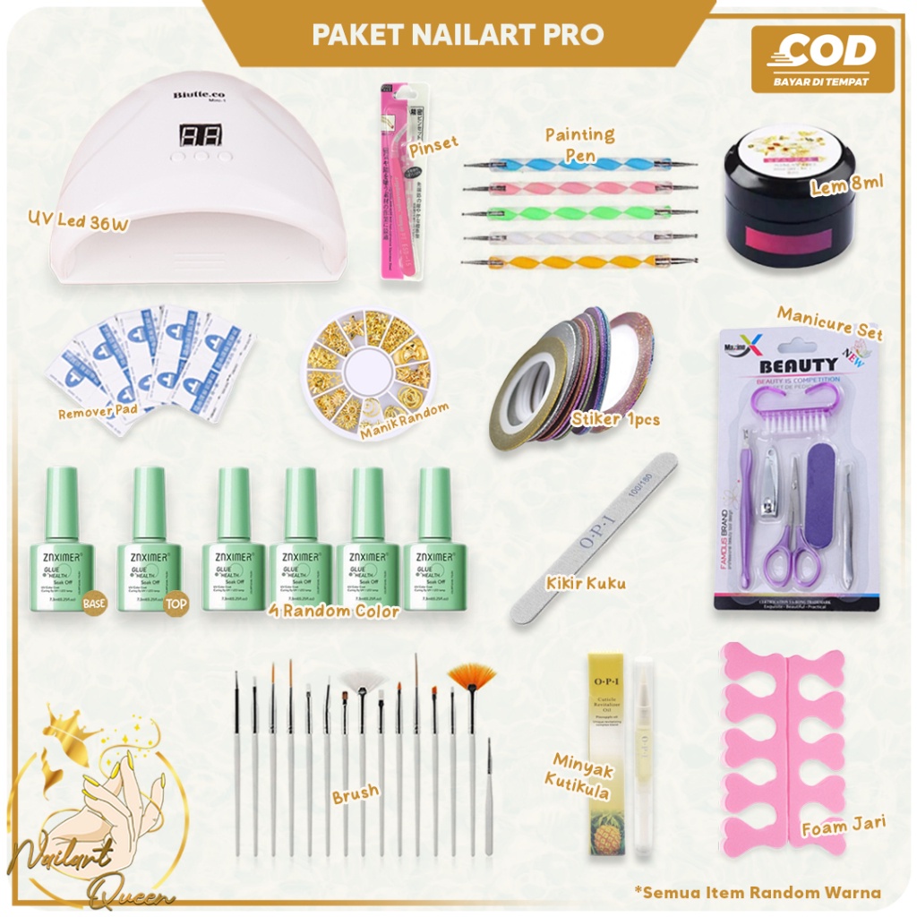 Paket Nail Art Kutek Nail Art Pedicure Lengkap Peralatan Manicure Berkualitas Untuk Usaha Seni Kuku 