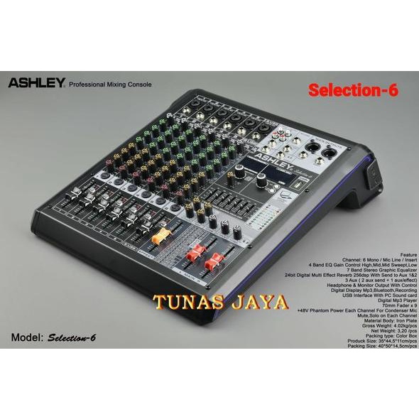 HARGA DISKON MIXER AUDIO ASHLEY SELECTION6 MIXER ASHLEY SELECTION 6