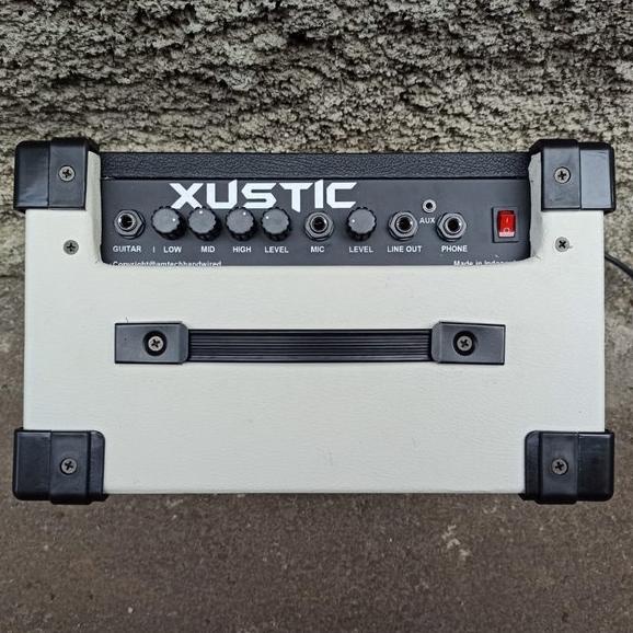 BEBAS ONGKIR AMPLI GITAR PLUS MIC VOCAL AMTECH MINI XUSTIC multifungsi Gitar Mic Drum Bass Keyboard