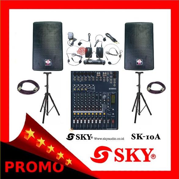 SALE PROMO PAKET MIXER YAMAHA MG124CX SKYAUDIO SK-10A 10INCH ORIGINAL