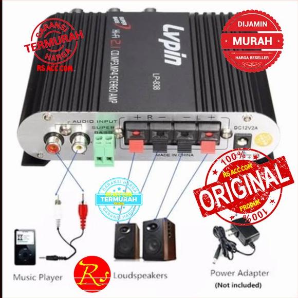 Ampli Treble Bass Booster 12V Mini Hifi Stereo Amplifier LVPIN-LP-838