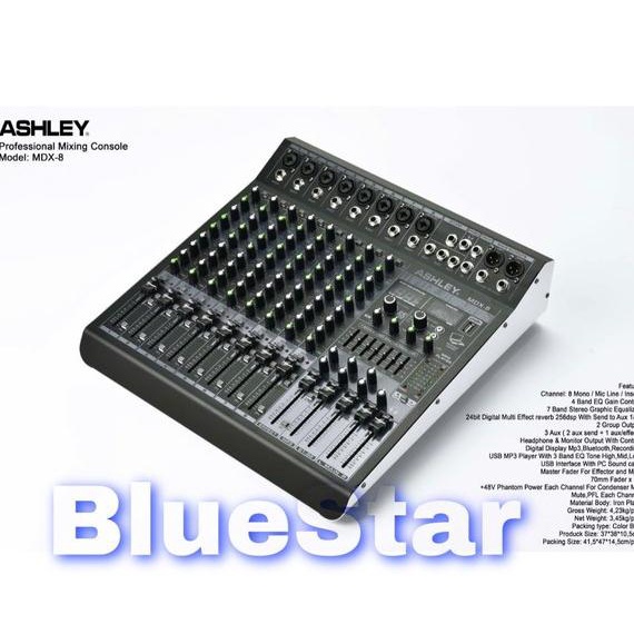 BARU Mixer Ashley MDX 8 Original 8 Channel - Effect Reverb 24 Bit - 256 Dsp
