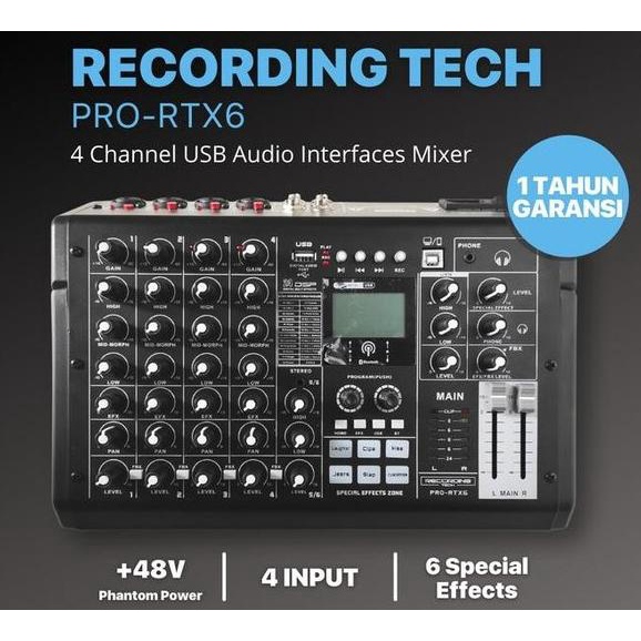 RECORDING TECH PRO RTX6 RTX-6 PRO-RTX6 USB AUDIO ANALOG MIXER