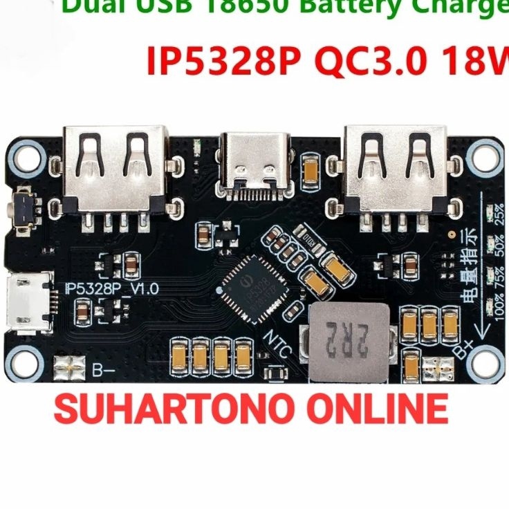 ➴❄❈ IP5328P Module Powerbank Quick Charge 2 USB Fast Charging Qualcomm QC3