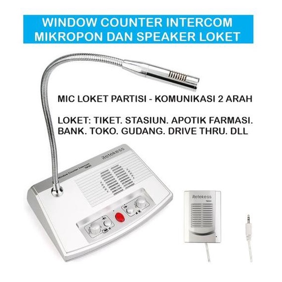 TERMURAH Window dual way counter intercom - mic loket - mic partisi loket tiket - Zhudele 9906 Retek