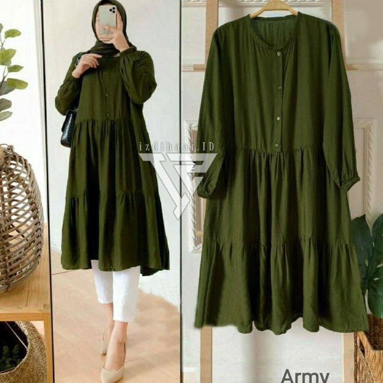 KZRV3050  ZYVA TUNIK RAYON TWILL PREMIUM// TUNIK REMPEL SUSUN//SIZE MLXL