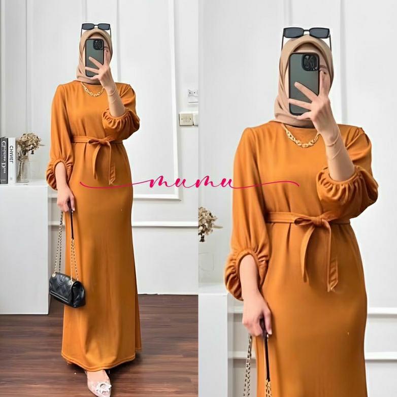 Terbaik Mumu - Nadine Mermaid Crinkle Gamis Gown Keminian Best Seller By Mumu Grosir