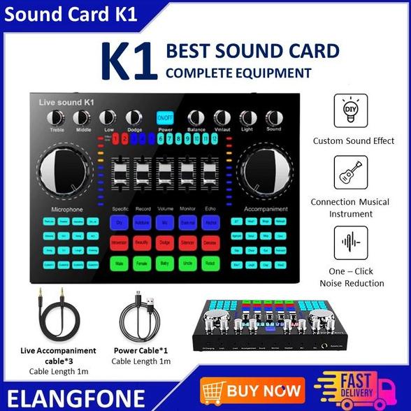 Live Mixer Audio USB External Soundcard K1 Broadcast Sound Card K1 Recording