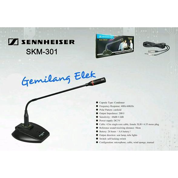 ORDER SEKARANG MIC MEJA/PODIUM/ CONFERENCE SENNHEISER SKM-301C ( bonus baterai A2) muraaah