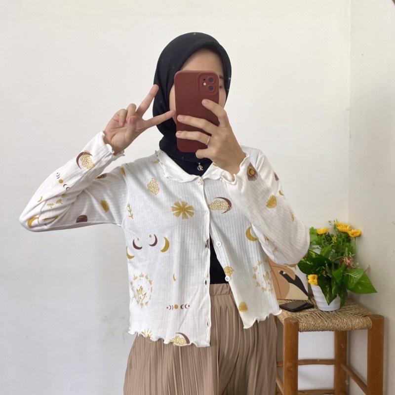 CARDIGAN CROP MOTIF KOREAN OUTER PREMIUM