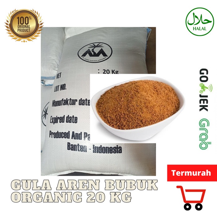 

[KHUSUS GRAB/GOJEK] Arenasa Gula aren Kemasan Karung 20 Kg Organik