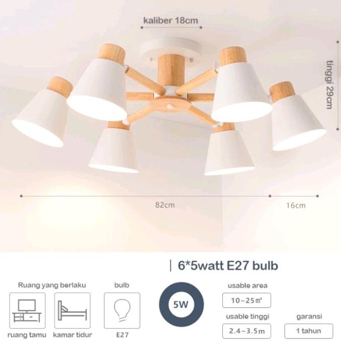 Lampu Gantung Plafon Minimalis Hias Ruang Tamu Bohlam E27 Creepyscreem