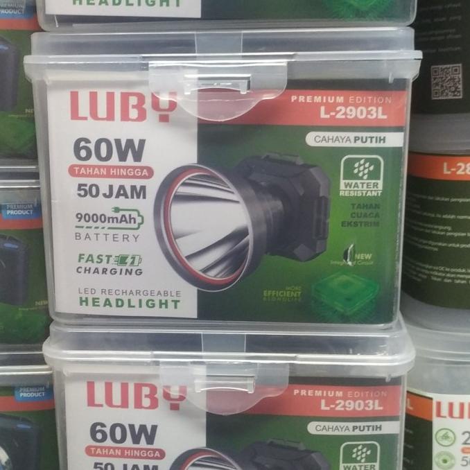 Senter kepala Luby 60 watt Cahaya putih Luby L2903L L 2903L