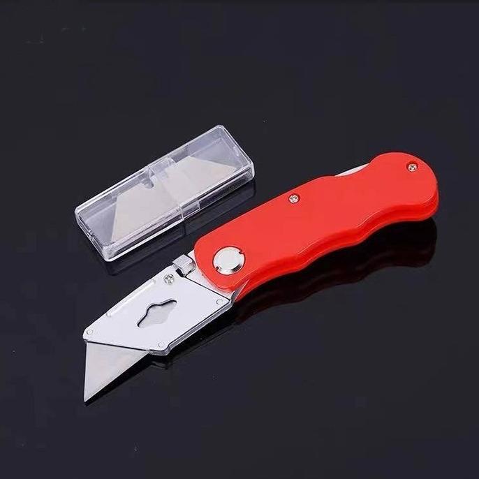 

}}}}}}] Pisau Cutter Lipat, Foldable Cutter Knife refil isi 3 PCS