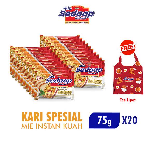 

Sedaap Mie Instan Kari Kental Spesial 75 Gr X 20 Pcs Free Tas Lipat - Best Store