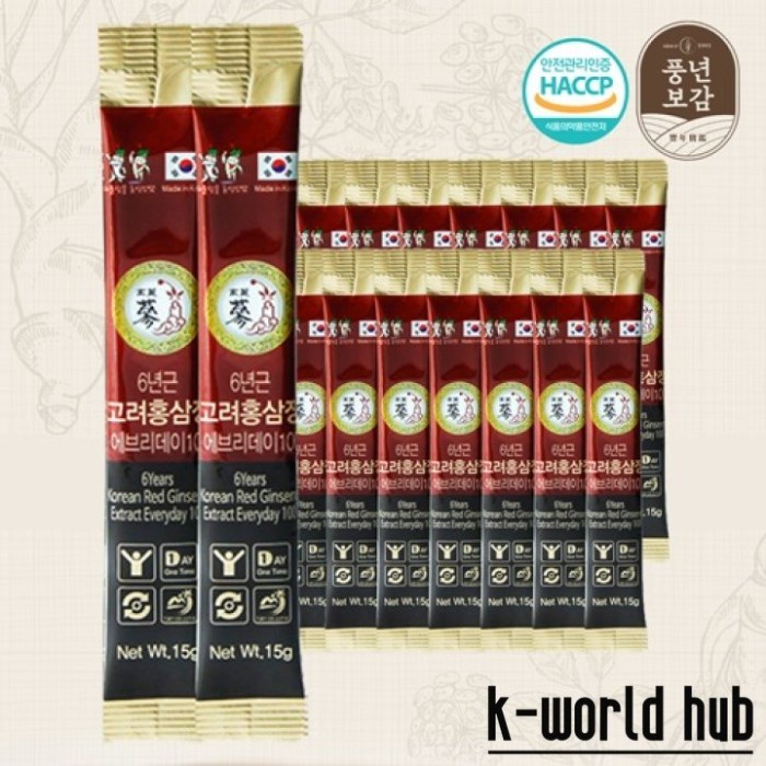 Korean Red Ginseng Extract Stick 6Year Ginseng Merah Korea - Isi 10