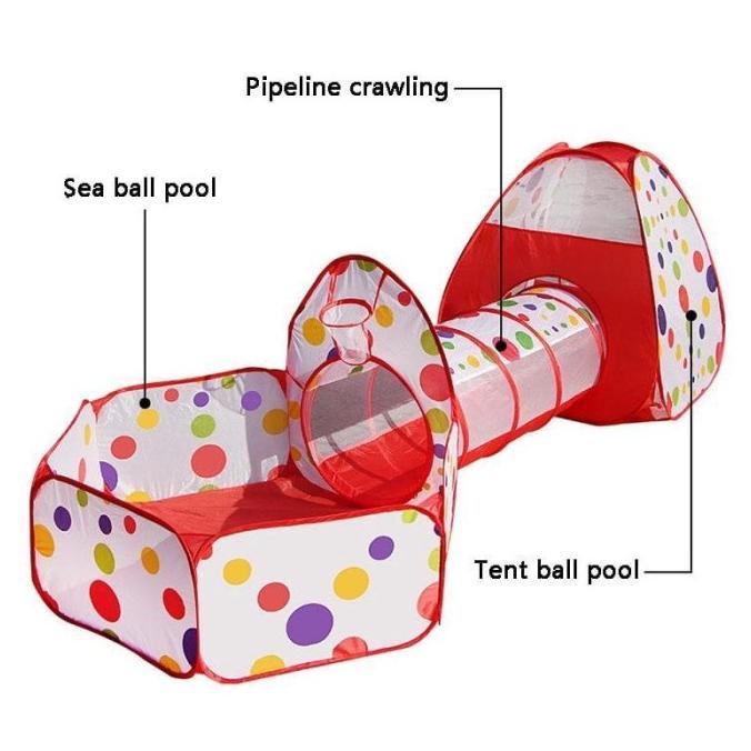 TENDA ANAK TEROWONGAN KERANJANG MANDI BOLA