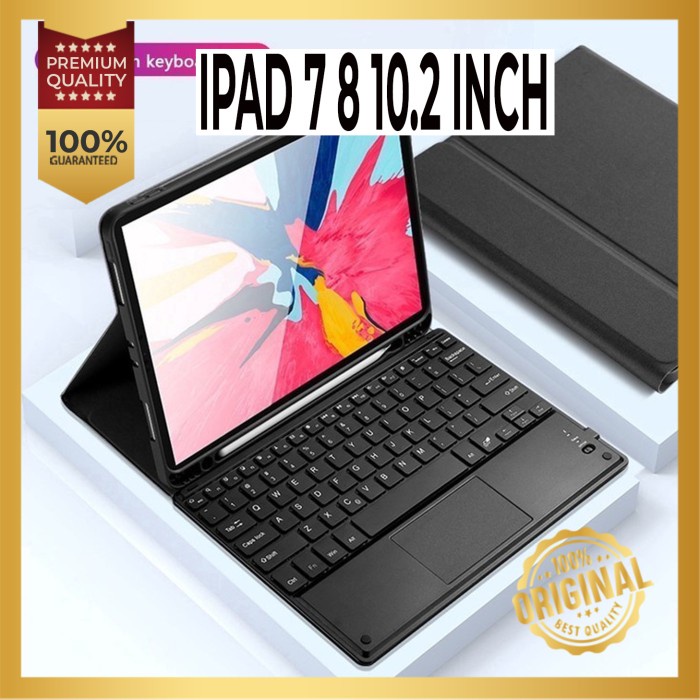 IPAD 8 7 10.2 KEYBOARD Bluetooth Trackpad BOOK COVER LEATHER Case