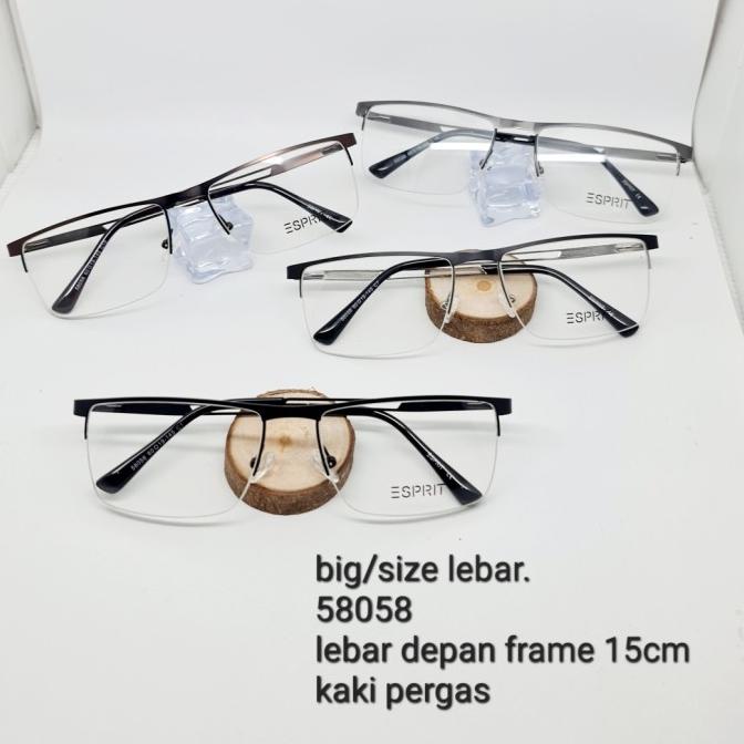 FRAME Kacamata size lebar big size 38058 60--19-145 pergas spring half