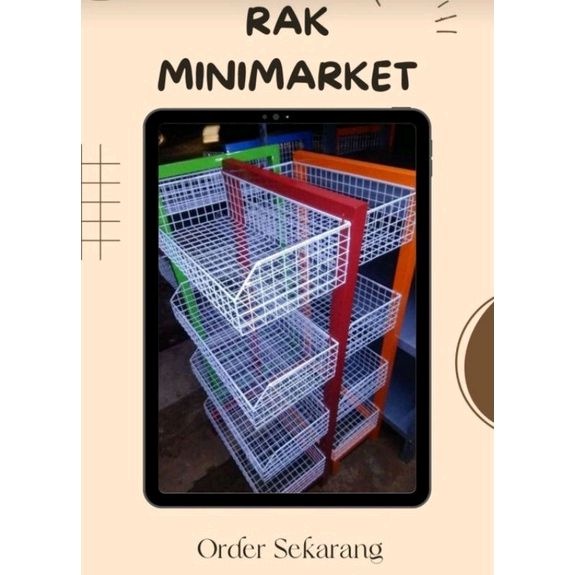 Rak Besi REAL TEBAL Keranjang Ciki Warung Snack