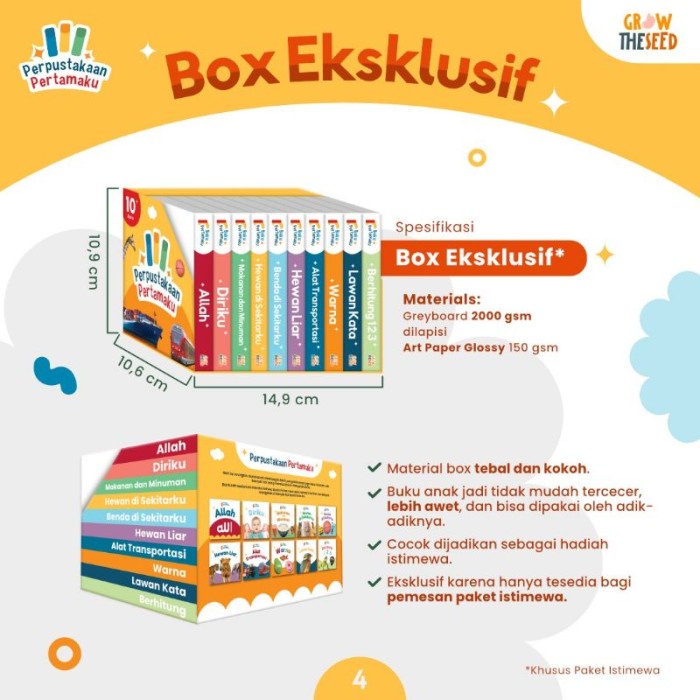 MUST HAVE GROW THE SEED BUKU PERPUSTAKAAN PERTAMAKU BOARDBOOK TERLARIS