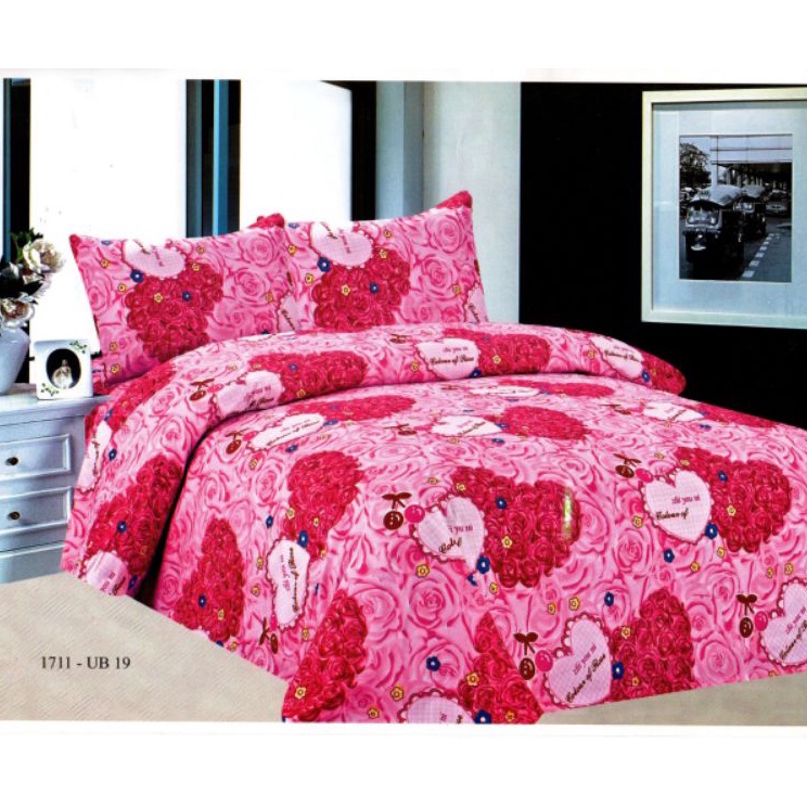 ☌➜✥ Sprei murah 180x200 motif bunga-bunga motif kotak-kotak sudah termasuk 2 sarung bantal 2 sarung 