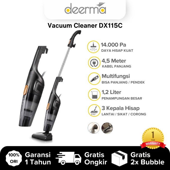 VACCUM CLEANER PORTABLE DEERMA DX115C VAKUM PENYEDOT DEBU RUMAH MOBIL ORIGINAL BEST QUALITY