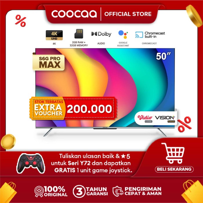 Coocaa 50S6G Pro Max - Android Digital Tv - Far Field Voice Control