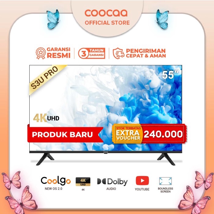 Coocaa 55 Inch Smart Tv-4K Uhd-Dolby Audio (Coocaa 55S3Upro)