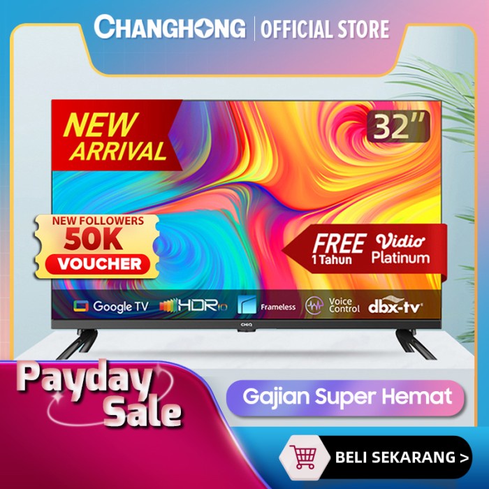 Google TvChiq 32 Inch Smart Tv Hdr10 Digital Tv (L32G7P Pro)