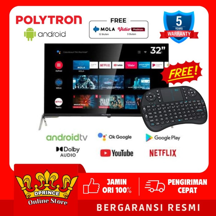 Polytron Pld32Ag5959 Smart Android Digital Mola Tv 32Inch Pld 32Ag5959